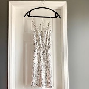 ZARA silver sequin dress